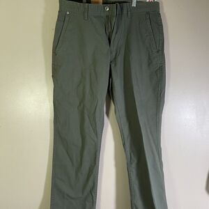NEW Eddie Bauer Pants Men's 34x29 Canvas Utility Green Cargo Cotton Stretch